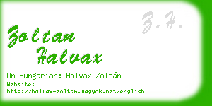zoltan halvax business card